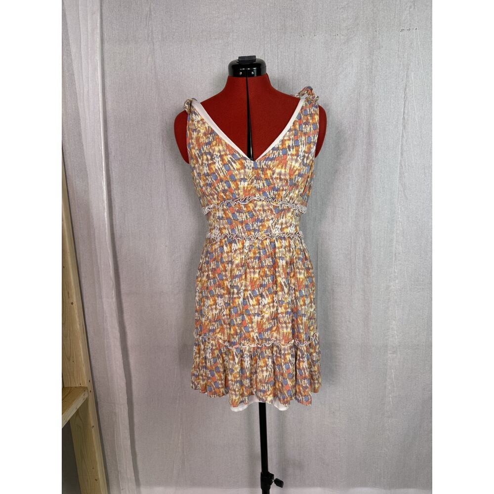 Bebop Womens Dress Size Medium Geometric Print Mini Fit And Flare D410
